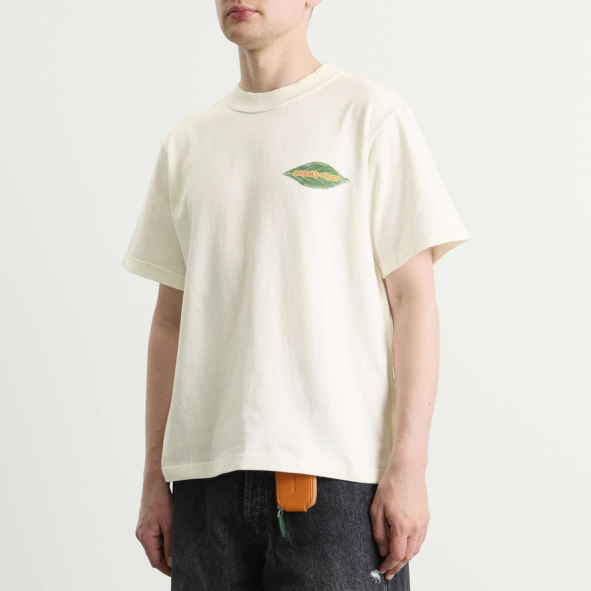 Bram's Fruit Men's Distressed Leaf T-Shirt in Off White