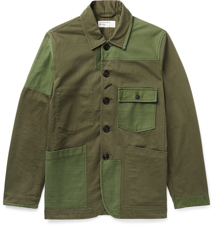 Photo: Universal Works - Mill Bakers Patchwork Cotton-Twill Jacket - Green