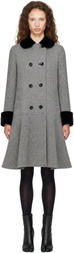 Comme des Garçons Comme des Garçons Gray Wool Nylon Tweed Fine Pattern Coat