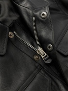 TOM FORD - Full-Grain Leather Trucker Jacket - Black