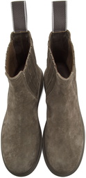 Alexander McQueen Grey Logo Webbing Chelsea Boots