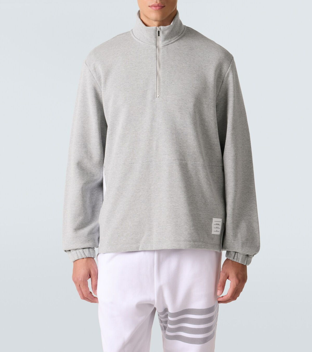 Thom Browne 4-Bar cotton jersey half-zip sweatshirt