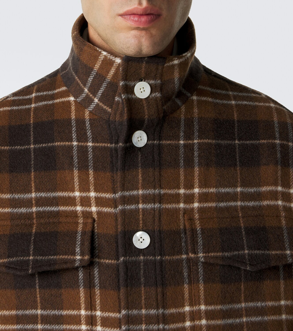 Umit Benan St. Moritz plaid cashmere overshirt