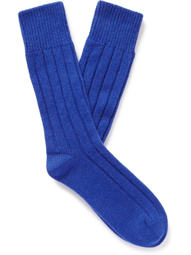 Photo: Bottega Veneta - Ribbed Cashmere Socks - Blue