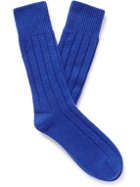 Bottega Veneta - Ribbed Cashmere Socks - Blue