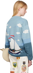 Bode Blue Pinafore Sweater