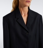 The Row Gelda chalk stripe wool blazer