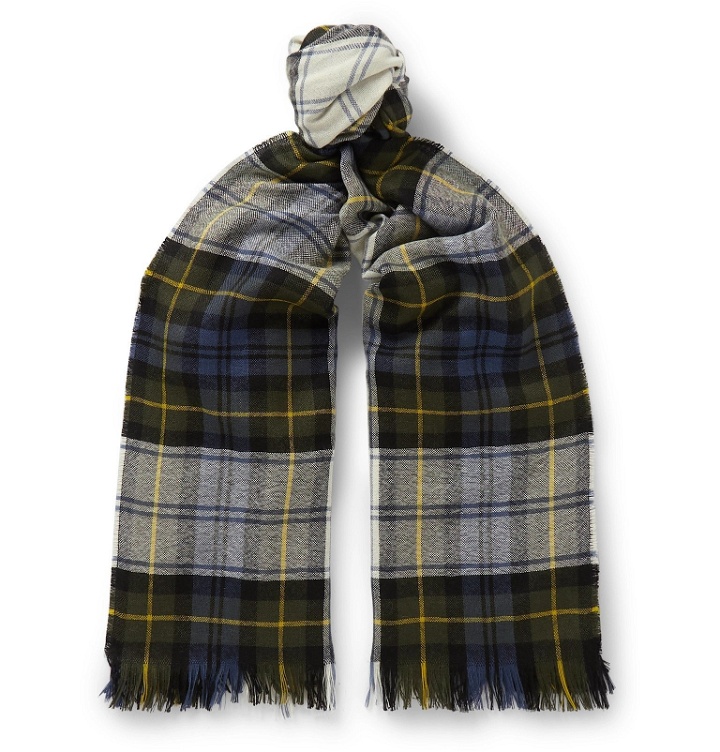 Photo: Connolly - Fringed Checked Cashmere Scarf - Multi