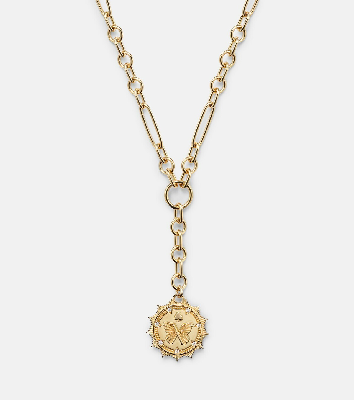 FoundRae Reverie Small 18kt gold pendant necklace with diamonds