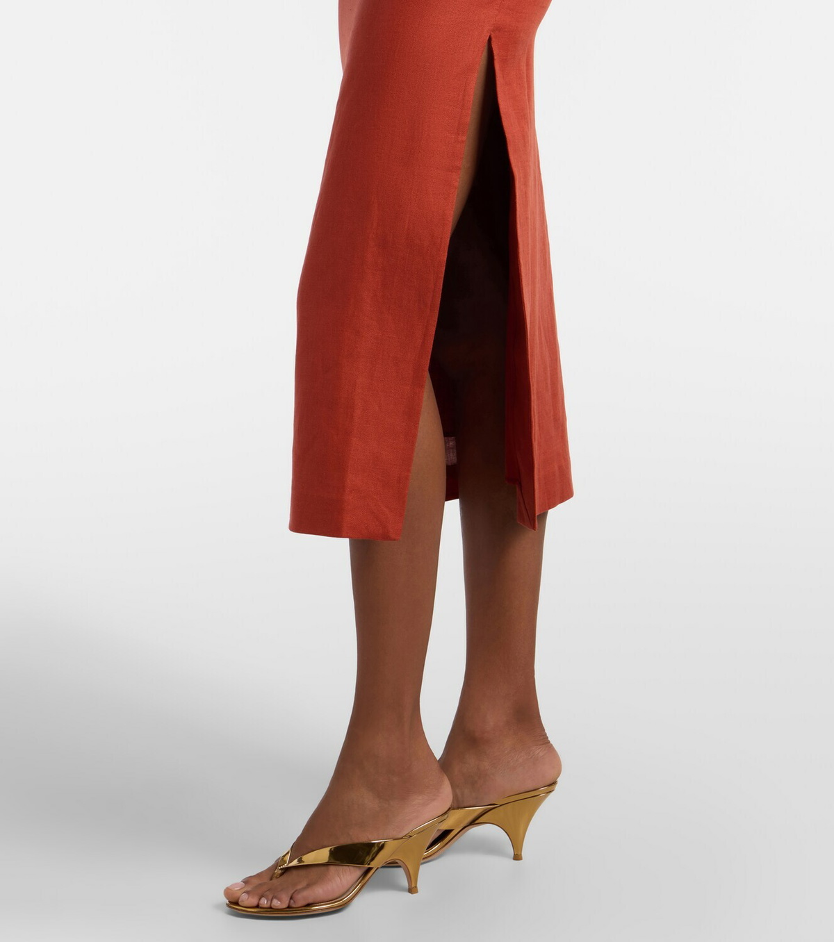 SIR Draped linen midi dress
