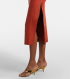 SIR Draped linen midi dress