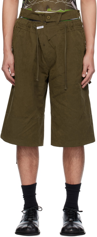 Photo: Ottolinger Khaki Baggy Cargo Shorts
