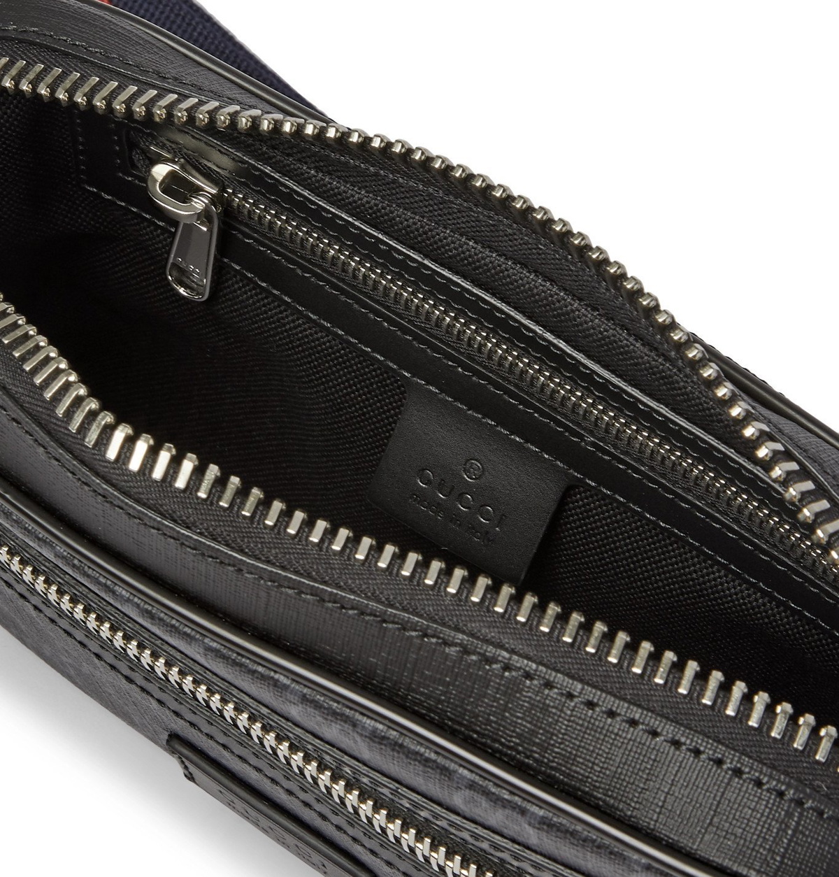 GUCCI - Leather-Trimmed Monogrammed Coated-Canvas Belt Bag - Men