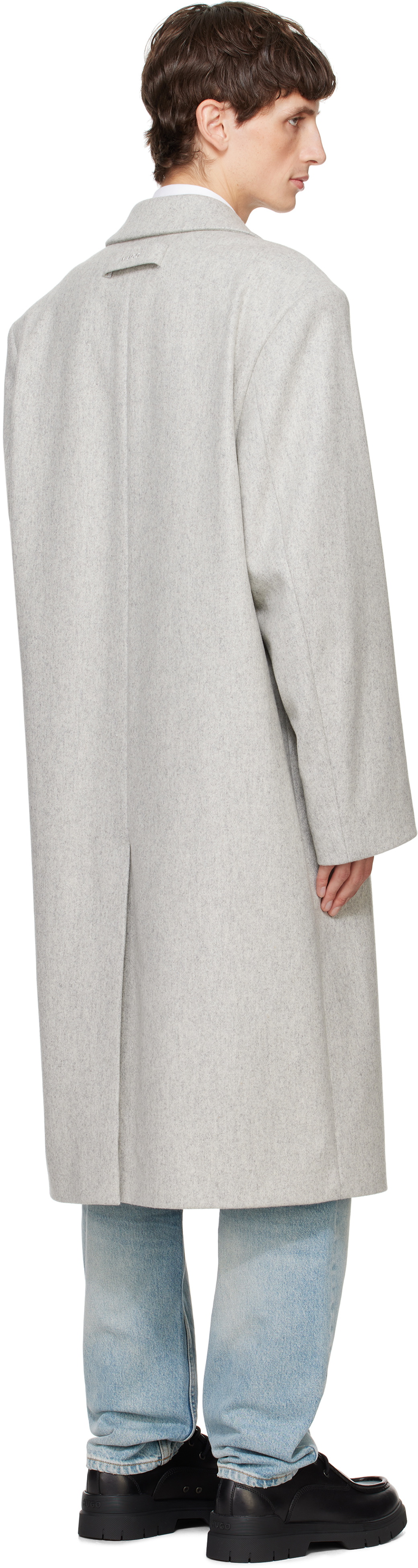 Hugo Gray Relaxed-Fit Coat