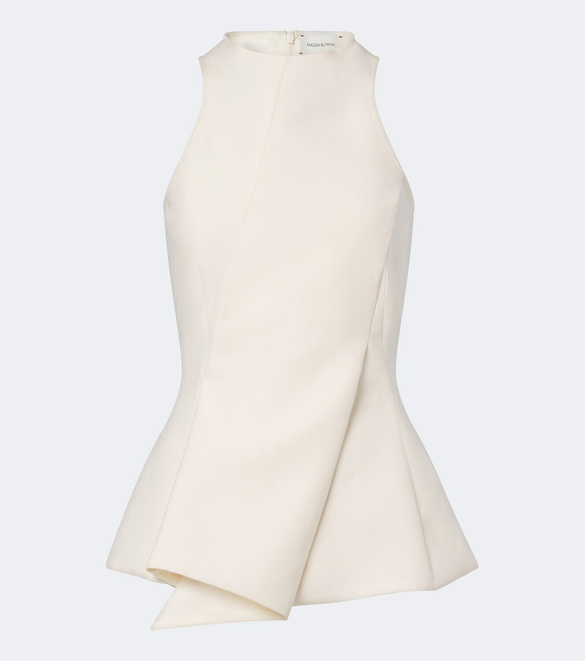 Magda Butrym Asymmetric peplum wool-blend top