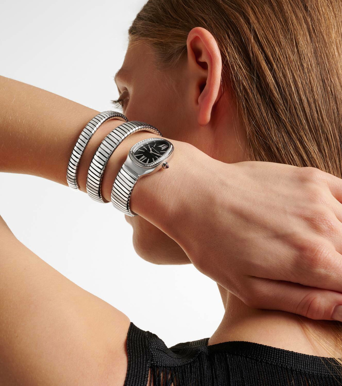 Bvlgari Serpenti Tubogas watch with diamonds