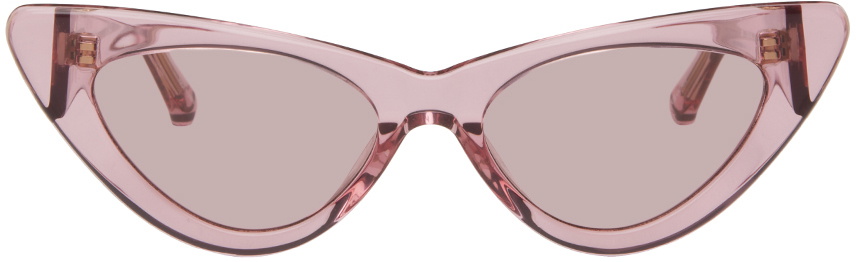 Linda Farrow The Attico Berta Brown tortoiseshell Pink Cat-Eye Sunglasses NEW Linda Farrow x The Attico Berta Sunglasses | Brown | FARFETCH main image 4
