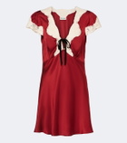 Rixo Lacie lace-trimmed satin minidress