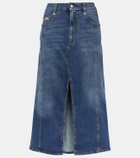 Alexander McQueen Kickback denim midi skirt