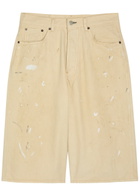 Acne Studios Paint-splatter Denim Shorts White