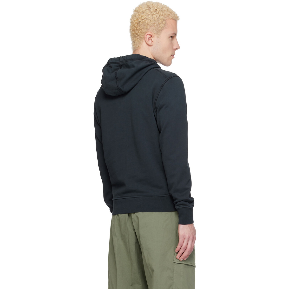 Stone Island Navy 6100062 Organic Cotton Fleece Hoodie