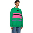 ADER error Green and Pink Ventura Sweater