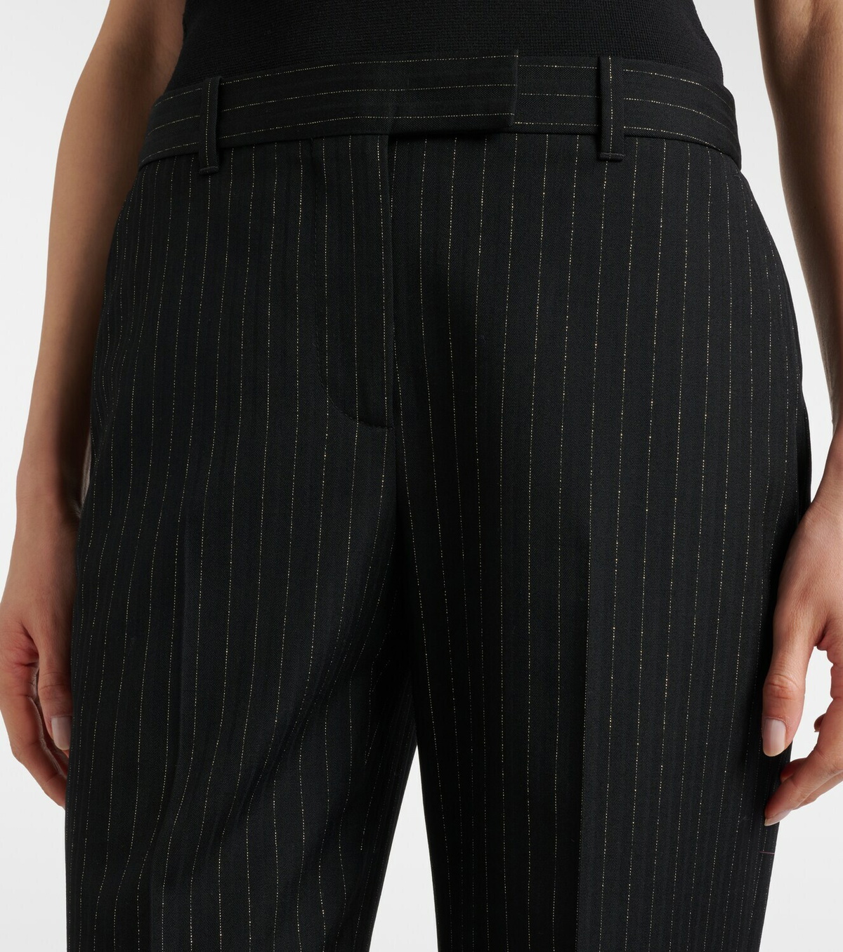 McQueen Pinstripe wool straight pants