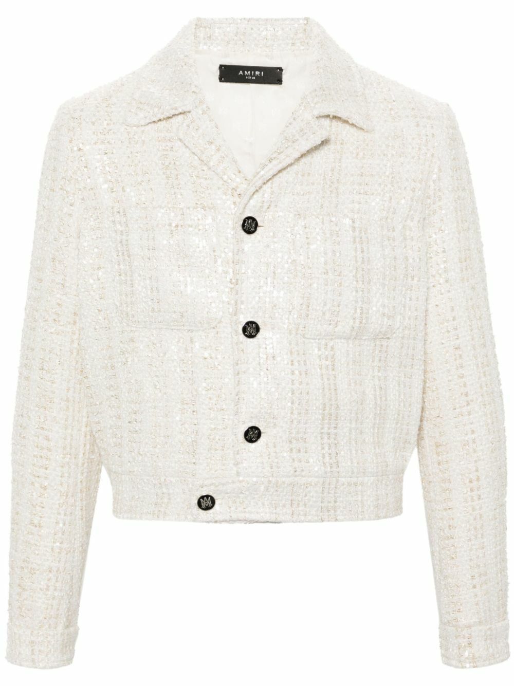 AMIRI（アミリ）中キルティング ツイード ジャケット ホワイト AMIRI White Sequinned Bouclé Jacket Amiri