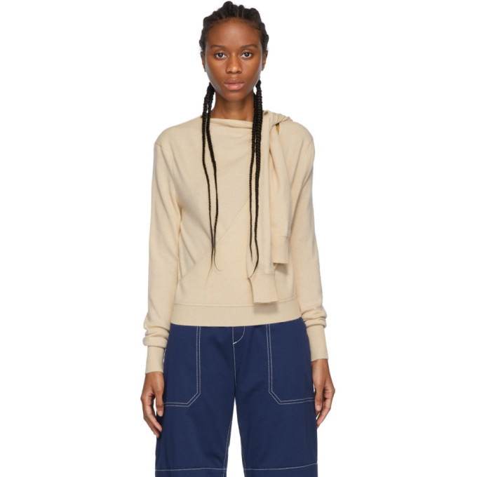 Photo: Chloe Beige Cashmere Tie-Knot Iconic Sweater
