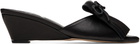 OPEN YY Black Fringe Wedge Mules