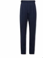 Zanella - Nico Tapered Pleated Puppytooth Virgin Wool-Blend Trousers - Blue
