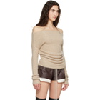 Rick Owens Beige Tower LS Cowl Sweater