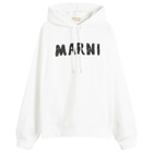 Marni Men's Scribble Logo Hoodie in Natural White
