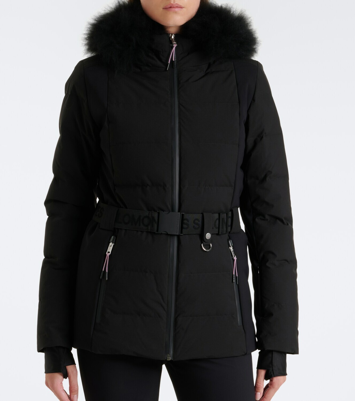 Yves Salomon Belted shearling-trimmed ski jacket