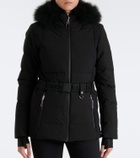 Yves Salomon Belted shearling-trimmed ski jacket