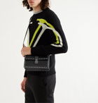 Valentino - Valentino Garavani Medium Rockstud Leather Messenger Bag - Black
