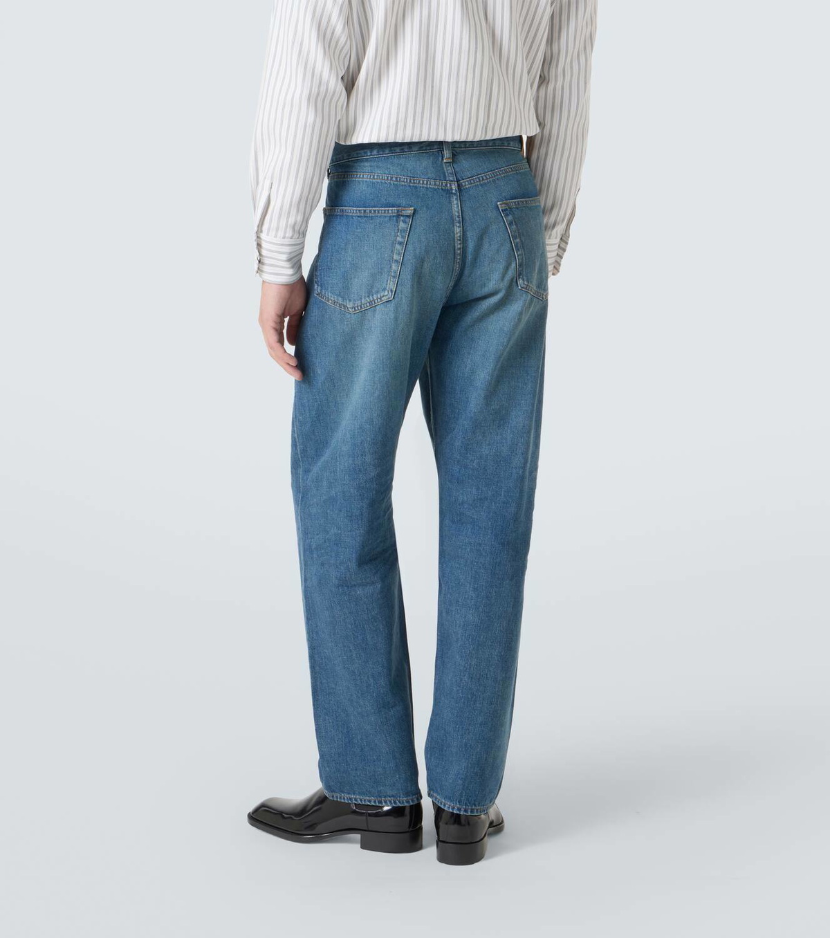 サンローラン Saint Laurent Mid Rise Straight Jeans Mid-rise straight jeans in blue - Saint Laurent | Mytheresa
