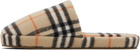 Burberry Tan Check Wool Blend Slippers