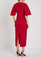 Roksanda Falah Cloqué Midi Dress Red