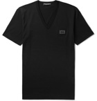 Dolce & Gabbana - Slim-Fit Logo-Appliquéd Cotton-Jersey T-Shirt - Men - Black