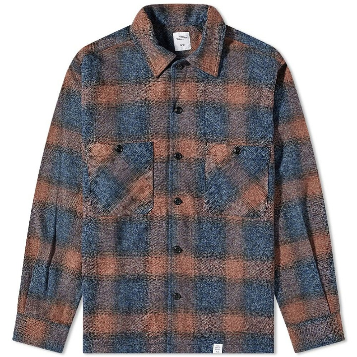 Photo: Bedwin & The Heartbreakers Men's Ombre Check Open Collar Shirt in Blue