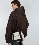 Balenciaga - Cabas leather-trimmed canvas tote bag