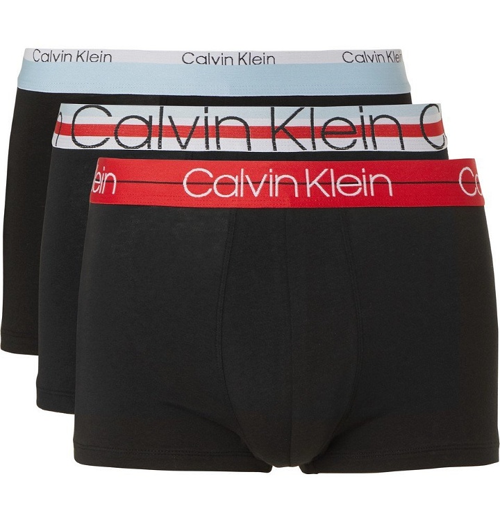 Photo: Calvin Klein Underwear - Three-Pack Stretch-Cotton Jersey Boxer Briefs - Black