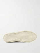 Mulo - Leather-Trimmed Waxed-Suede Chukka Boots - Gray