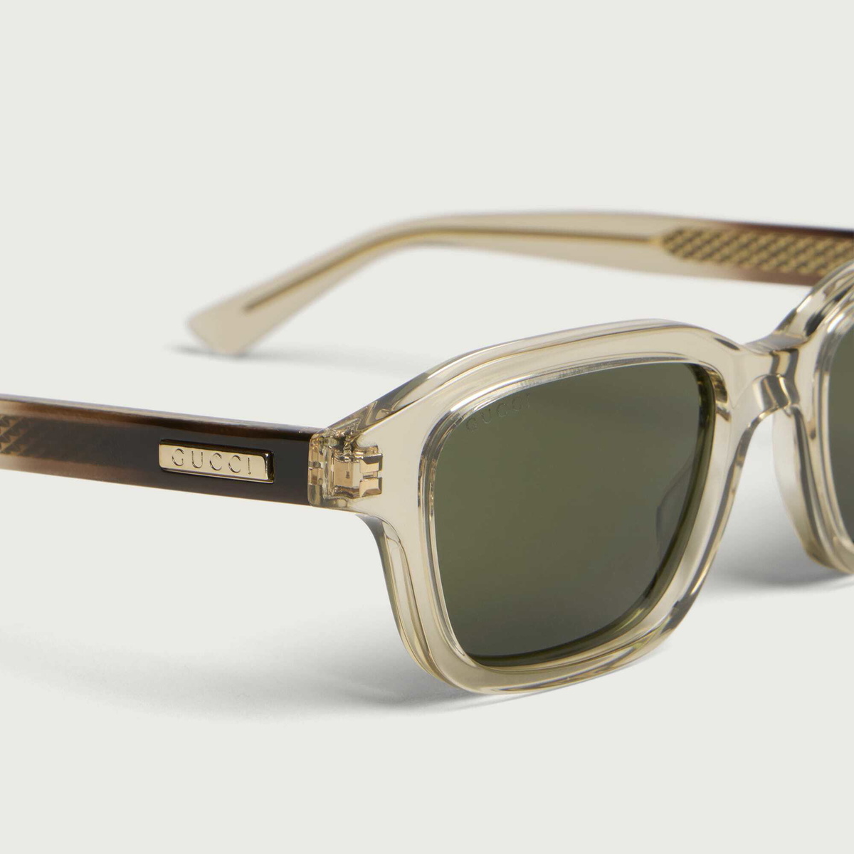 Gucci Men's GG2247S Lettering Sunglasses in Beige/Green