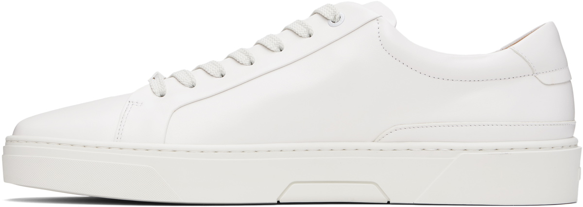 BOSS White Gary Leather Low-Top Sneakers