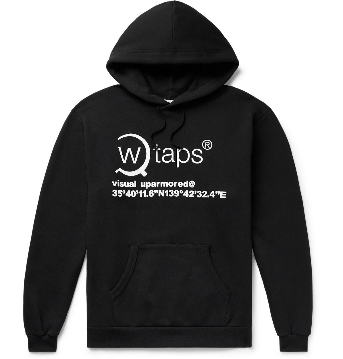 WTAPS - Logo-Print Fleece-Back Cotton-Jersey Hoodie - Black WTAPS