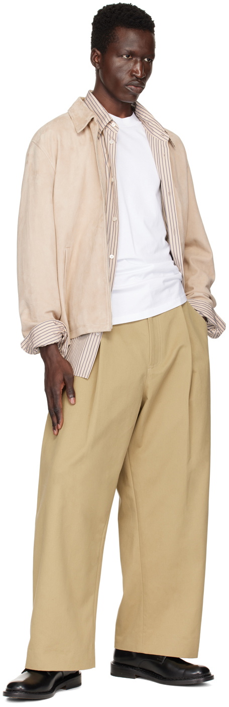 Theory Beige Hazelton Leather Jacket Theory