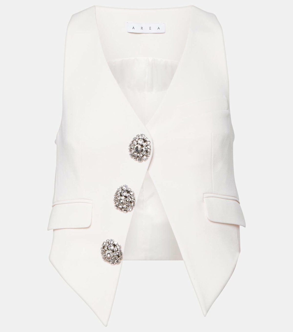Area Embellished wool cropped vest