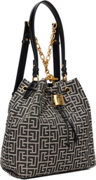 BALMAIN Black & Gray Pulse Monogram Jacquard Backpack